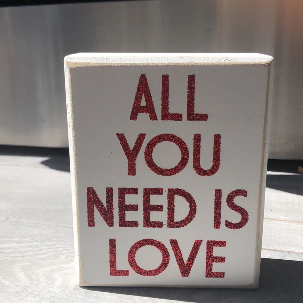 “All You Need Is Love” Glitter Box Sign